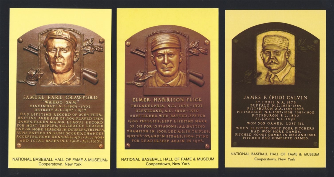 Lot of (18) Gold Hall of Fame Plaque Postcards Cards CAP ANSON CHRISTY MATHEWSON