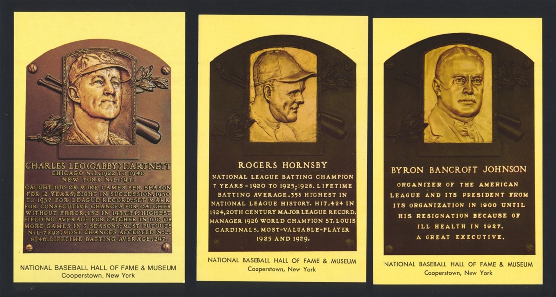 Lot of (18) Gold Hall of Fame Plaque Postcards Cards CAP ANSON CHRISTY MATHEWSON