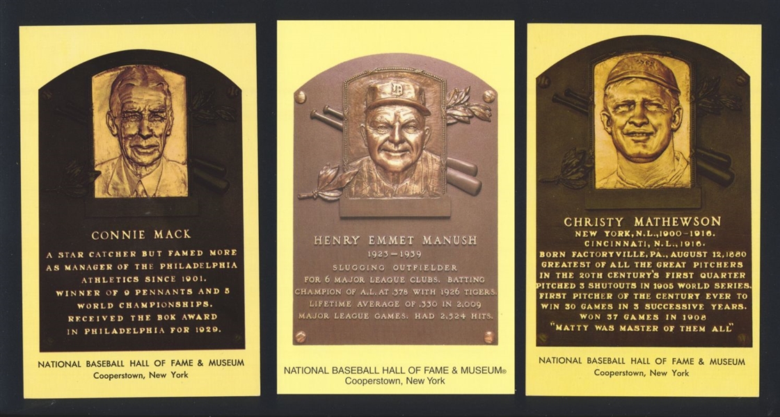 Lot of (18) Gold Hall of Fame Plaque Postcards Cards CAP ANSON CHRISTY MATHEWSON