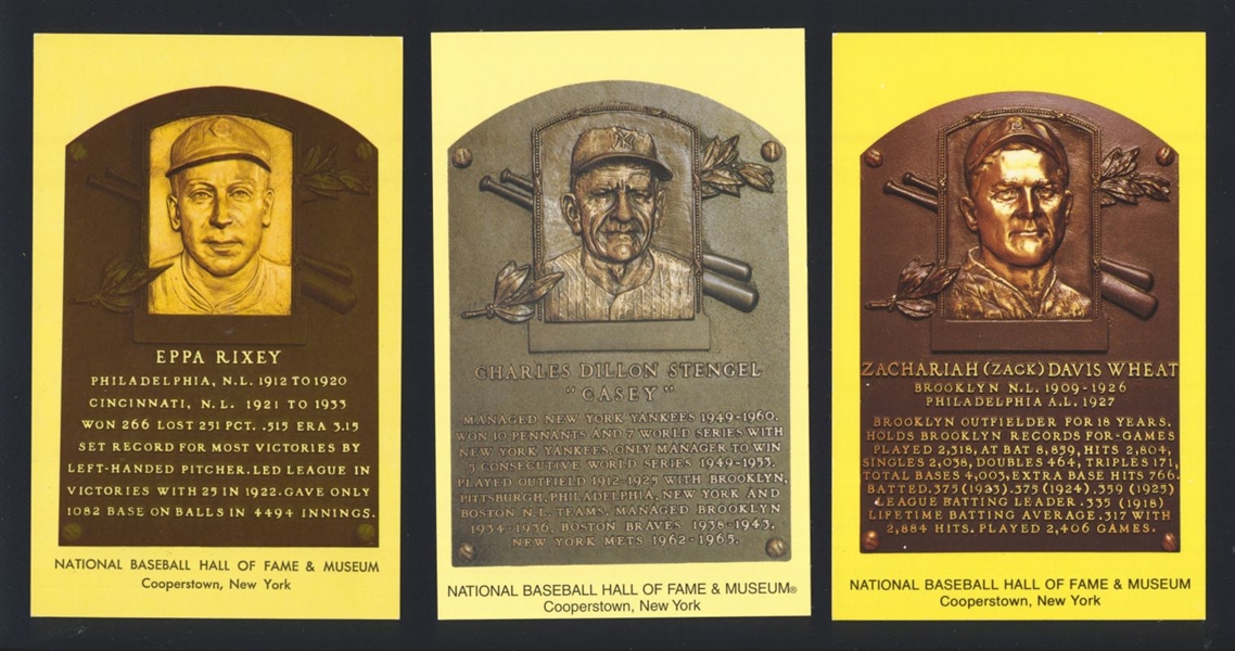 Lot of (18) Gold Hall of Fame Plaque Postcards Cards CAP ANSON CHRISTY MATHEWSON