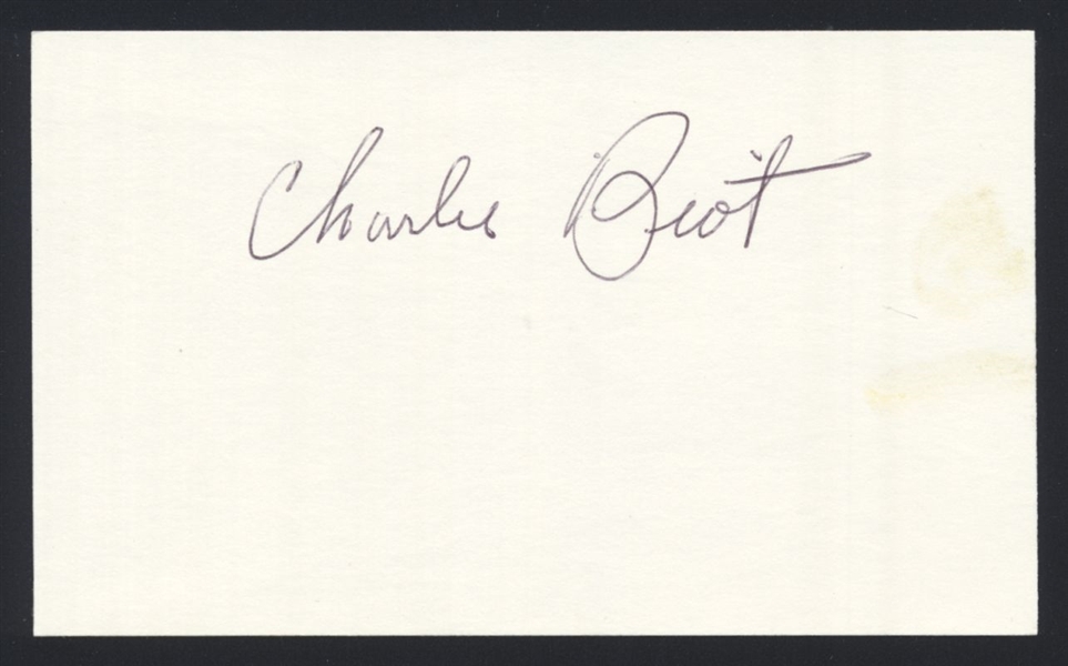 CHARLIE BIOT SIGNED 3x5 Index Card (d.2000) Negro League Black Yankees