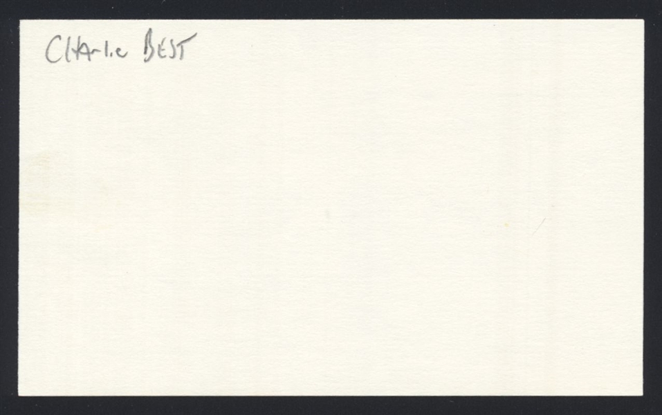 CHARLIE BIOT SIGNED 3x5 Index Card (d.2000) Negro League Black Yankees