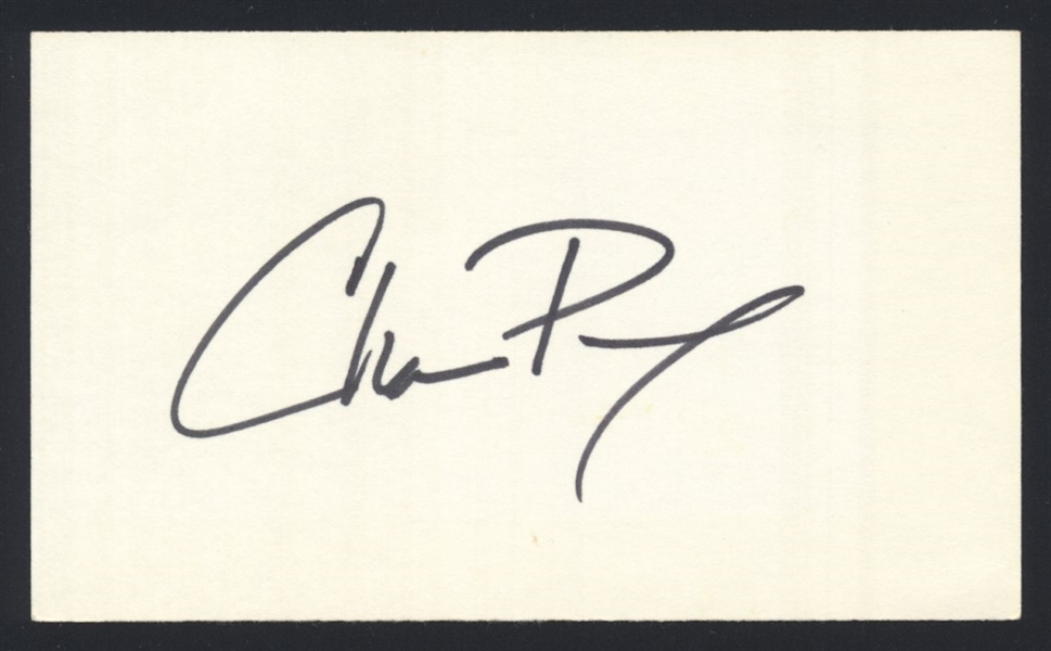 CHAN PERRY SIGNED 3x5 Index Card Cleveland Indians Royals