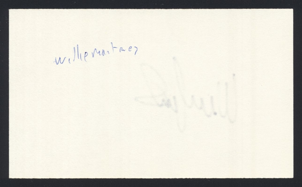 WILLIE MARTINEZ SIGNED 3x5 Index Card 2000 Cleveland Indians