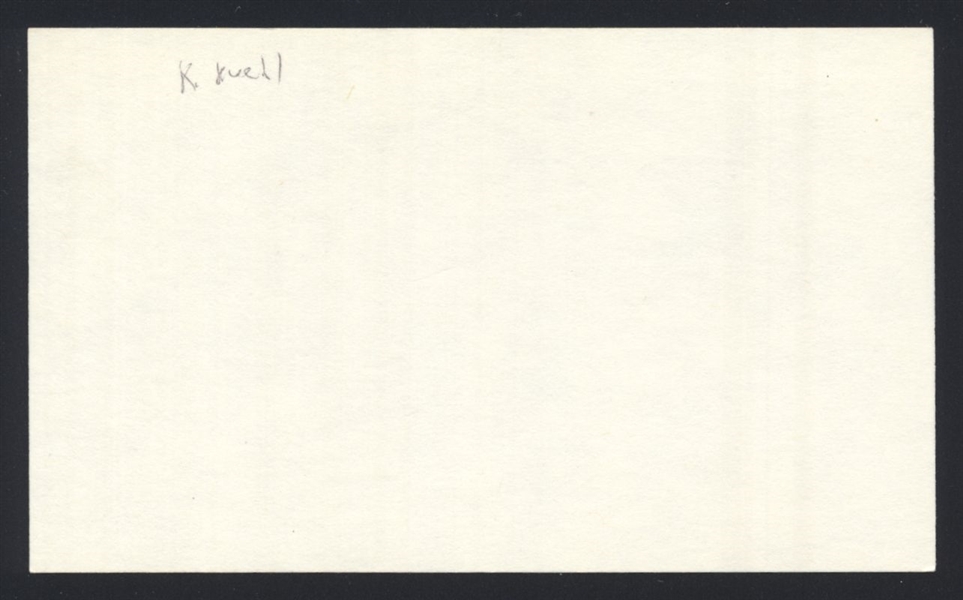 KARL KUEHL SIGNED 3x5 Index Card (d.2008) 1976 Montreal Expos