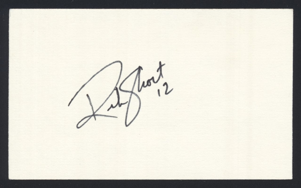 RICK SHORT SIGNED 3x5 Index Card 2005 Washington Senators