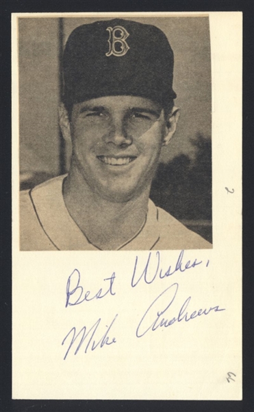 MIKE ANDREWS SIGNED Postcard GPC 1973 Oakland Athletics 1967 Red Sox