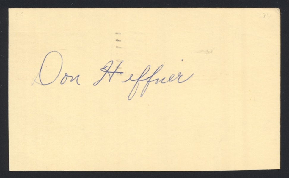 DON HEFFNER SIGNED Postcard GPC (d.1989) Yankees Yankees Browns