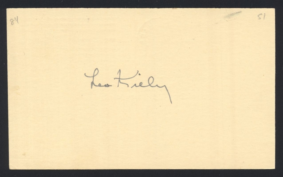 LEO KIELY SIGNED Postcard GPC (d.1984) Boston Red Sox Athletics