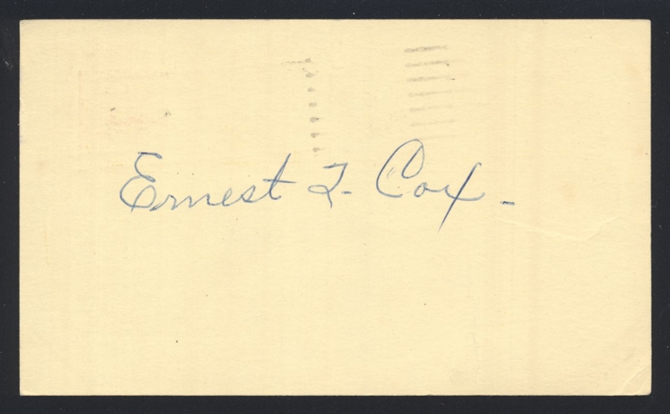 ERNIE COX SIGNED Postcard GPC (d.1974) 1922 Chicago White Sox