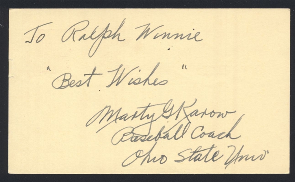 MARTY KAROW SIGNED Postcard GPC (d.1986) 1927 Boston Red Sox