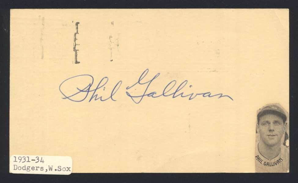 PHIL GALLIVAN SIGNED Postcard GPC (d.1969) Chicago White Sox Robins