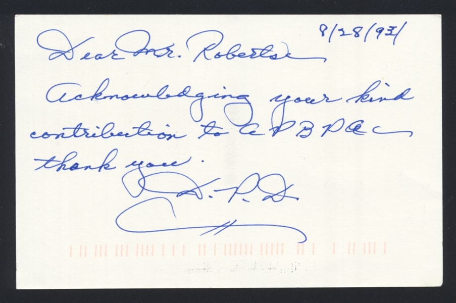 DOM DiMAGGIO SIGNED Postcard GPC (d.2009) 1946 Boston Red Sox