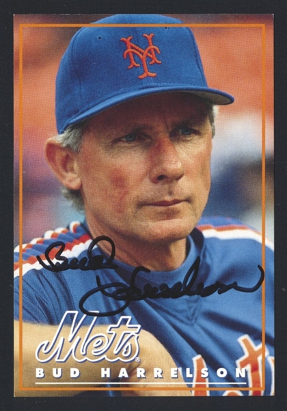 BUD HARRELSON SIGNED Trading Card (d.2024) 1969 New York Mets Phillies Rangers