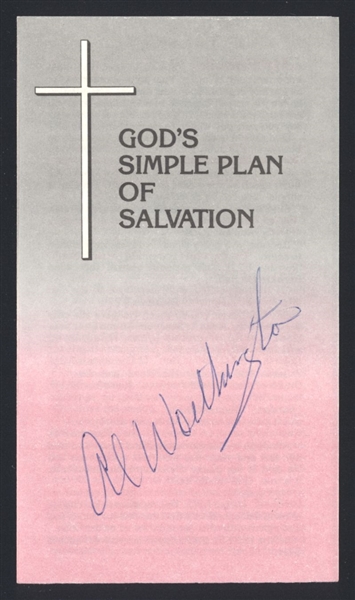 AL WORTHINGTON SIGNED Religious Tract 1965 1969 Minnesota Twins Giants