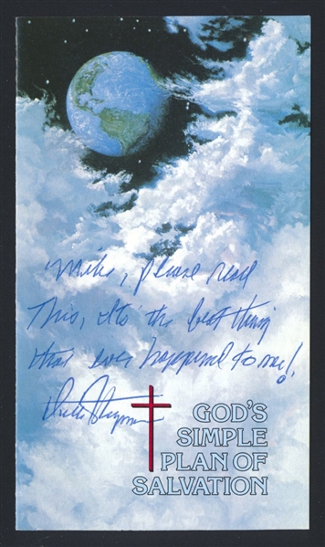 DICK STIGMAN SIGNED Religious Tract Minnesota Twins Indians Red Sox