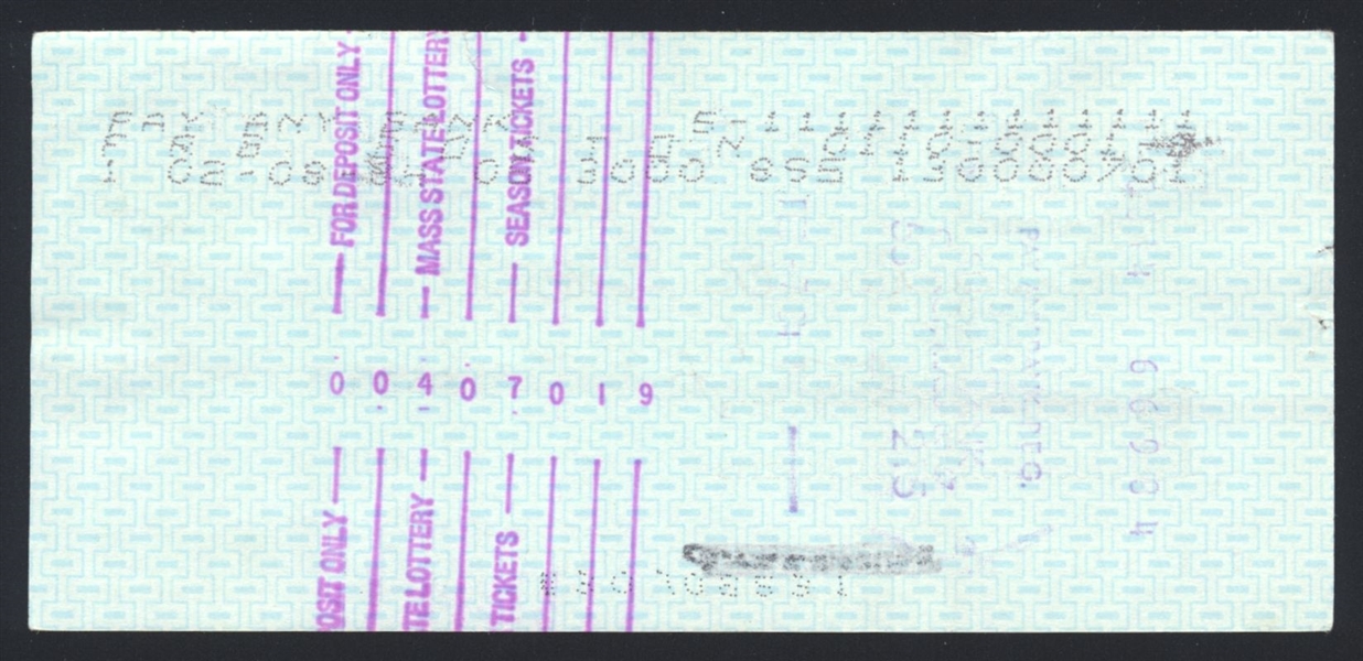 ED GILL SIGNED Personal Check (d.1995) 1919 Washington Senators