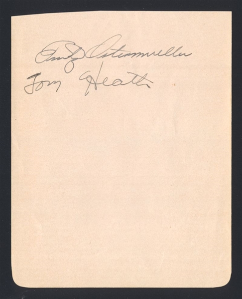 FRITZ OSTERMUELLER & TOMMY HEATH SIGNED Album Page (d.1957)