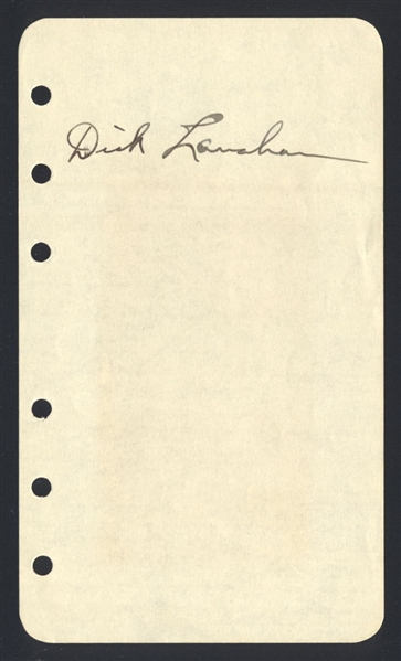 DICK LANAHAN SIGNED Album Page (d.1975)