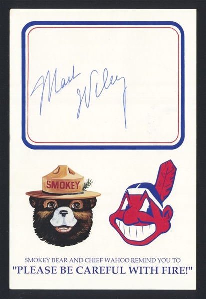 MARK WILEY SIGNED Autograph Card Cleveland Indians Twins