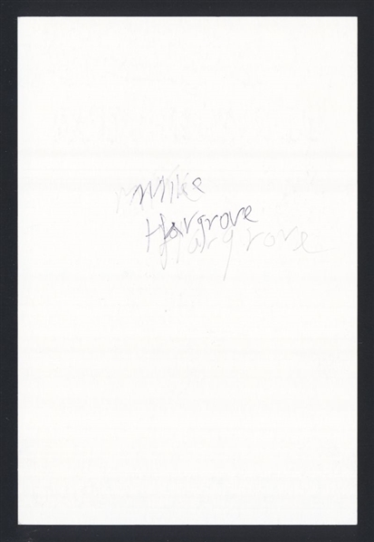 MIKE HARGROVE SIGNED Autograph Card Texas Rangers Indians Padres