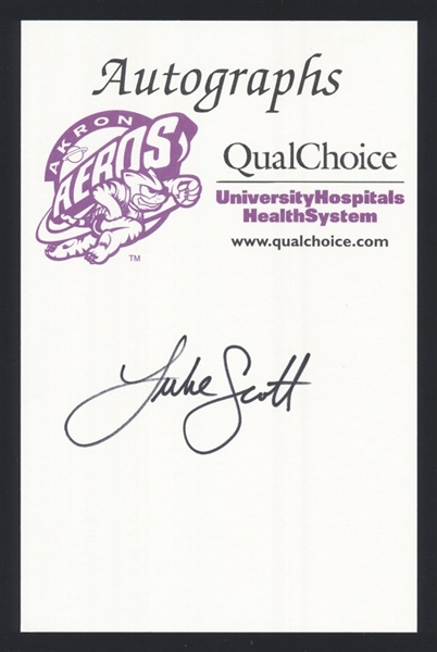 LUKE SCOTT SIGNED Autograph Card Akron Aeros Minor League Astros Orioles Rays