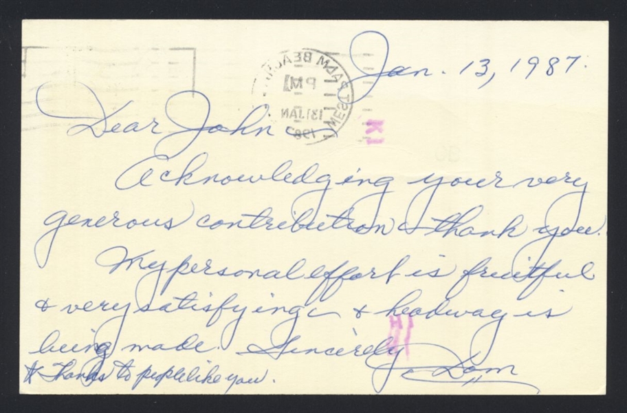 DOM DiMAGGIO SIGNED Postcard GPC (d.2009) 1946 Boston Red Sox