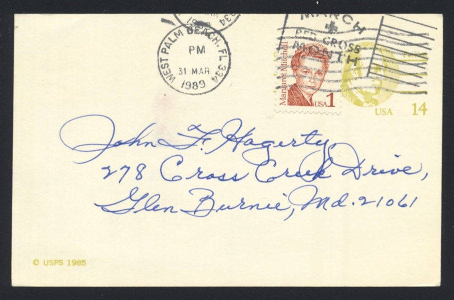 DOM DiMAGGIO SIGNED Postcard GPC (d.2009) 1946 Boston Red Sox
