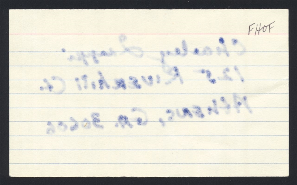 CHARLEY TRIPPI SIGNED 3x5 Index Card (d.2022) HOF Chicago Cardinals
