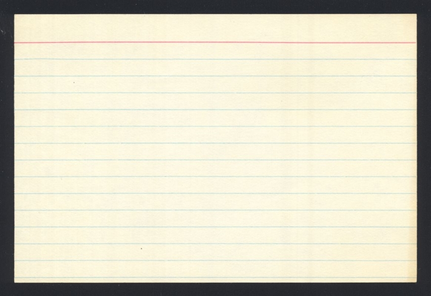 RUSS GRIMM SIGNED Index Card HOF 1982 1987 1991 Washington Redskins