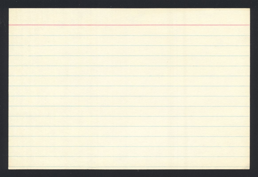 RUSS GRIMM SIGNED Index Card HOF 1982 1987 1991 Washington Redskins