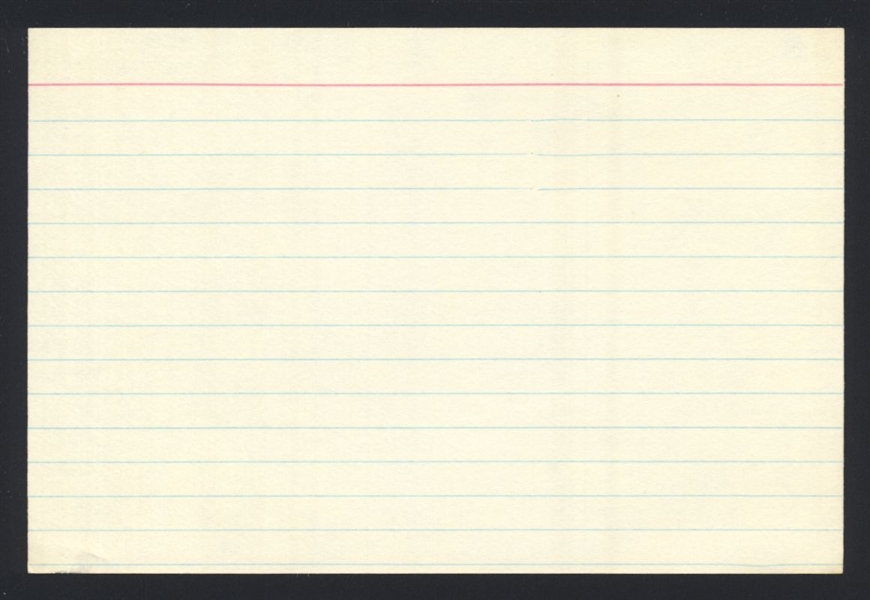 RUSS GRIMM SIGNED Index Card HOF 1982 1987 1991 Washington Redskins