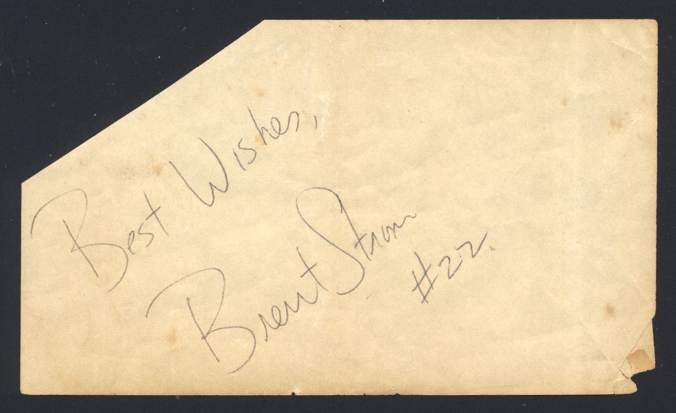 BRENT STROM SIGNED Cut Signature San Diego Padres Indians Mets
