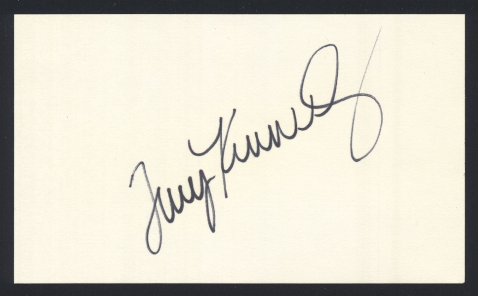 TERRY KENNEDY SIGNED 3x5 Index Card St. Louis Cardinals Padres Orioles Giants