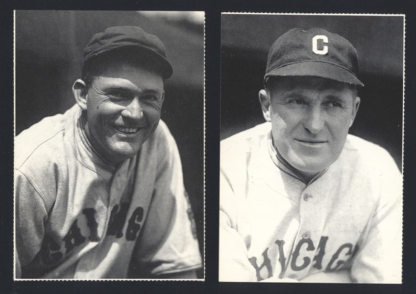 Lot (2) ROGERS HORNSBY & JOE McCARTHY 1984 Conlon Collection Photo Postcard Cubs