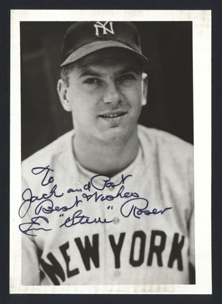 STEVE ROSER ca 1944-46 New York Yankees SIGNED Photo (d.2002)