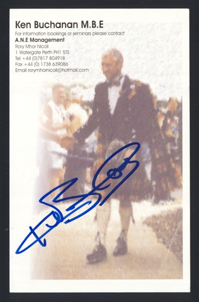 KEN BUCHANAN 1970s  SIGNED Photo Scottish Boxer (d.2023) HOF
