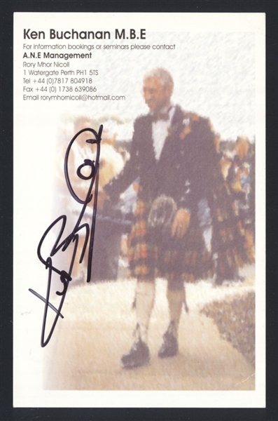 KEN BUCHANAN 1970s  SIGNED Photo Scottish Boxer (d.2023) HOF