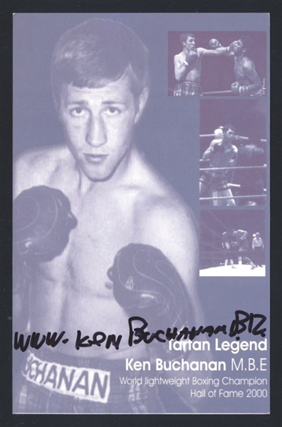KEN BUCHANAN 1970s  SIGNED Photo Scottish Boxer (d.2023) HOF