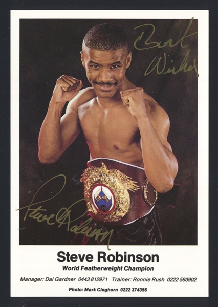 STEVE ROBINSON 1990s  SIGNED Photo Welsh Boxer 2x 