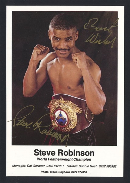 STEVE ROBINSON 1990s  SIGNED Photo Welsh Boxer 2x 