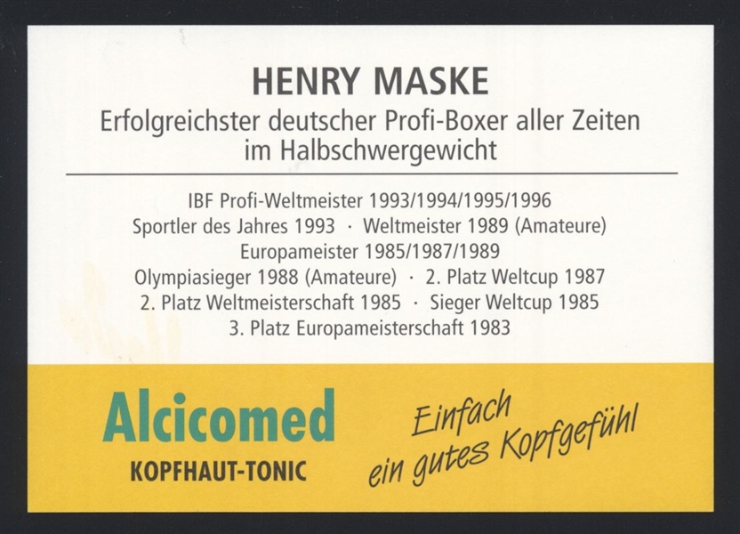 HENRY MASKE  SIGNED Photo German Olympic & Professional Boxer 