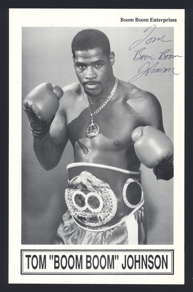 TOM 'BOOM BOOM' JOHNSON Boxer SIGNED Photo 