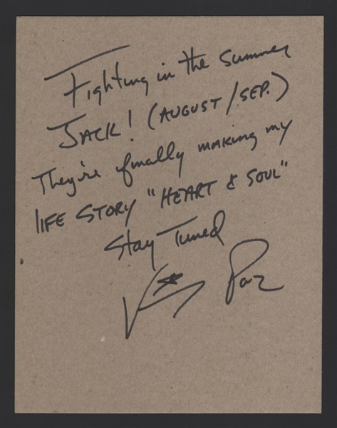 VINNY PAZ SIGNED Cardstock Sheet HOF Pazmanian Devil Boxer