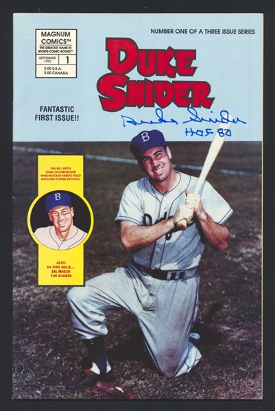 DUKE SNIDER SIGNED Magnum Comics Bio Comic (d.2011) HOF 1955 1959 Dodgers