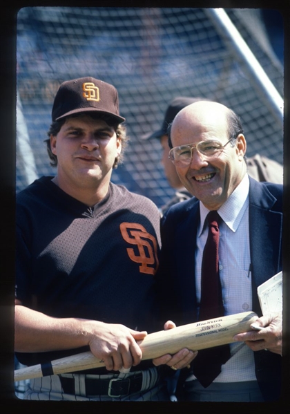 1986 JOE GARAGIOLA & JOHN KRUK w/ Error Bat Original 35mm Slide Transparency