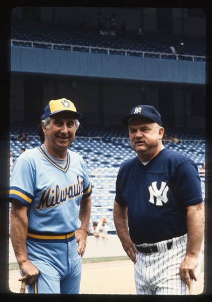 1983 New York Yankees DON ZIMMER & DAVE GARCIA Original 35mm Slide Transparency