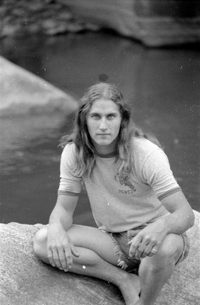 1970s CARL CRANKE Candid Original 35mm Photo Negative MOTORCYCLE ENDURO RACER bn