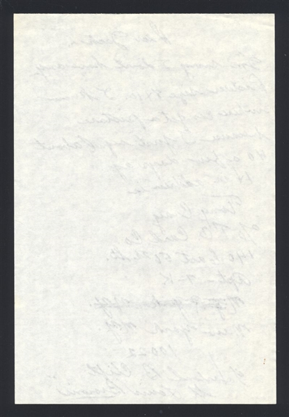HARLOND CLIFT SIGNED Note Handwritten Letter (d.1992) St. Louis Browns Senators