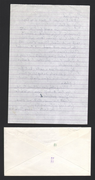 JOHNNY VANDER MEER SIGNED Handwritten Letter (d.1997) 1940 Reds Cubs Indians